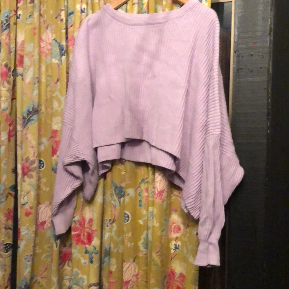 Free People Oversized Crop Sweater Sz L